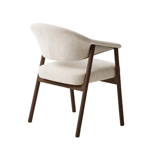 Kremowe fotele jadalniane zestaw z podłokietnikami 2 szt. z litego drewna dębowego Elk – Unique Furniture-image-4