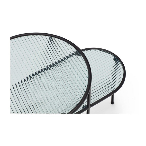 Czarny stolik ze szklanym blatem Teulat Nix-image-1