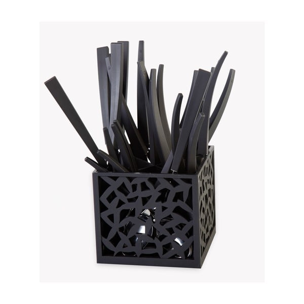 Zestaw 24 czarnych sztućców Vialli Design Mia-image-2