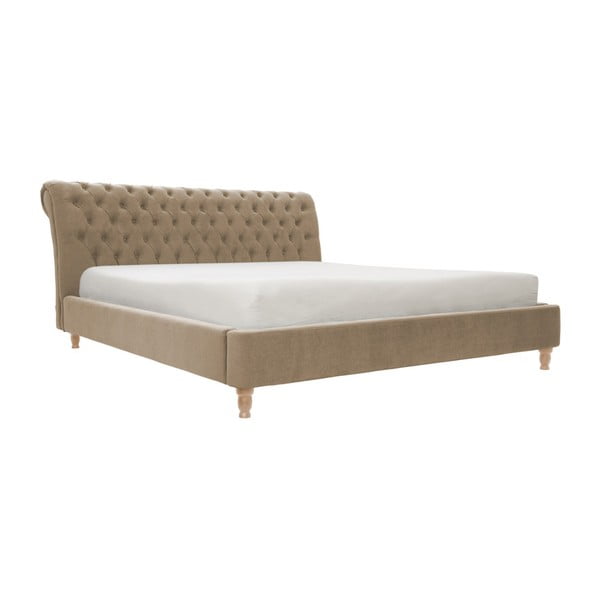 Brązowe łóżko z naturalnymi nogami Vivonita Allon, 160x200 cm