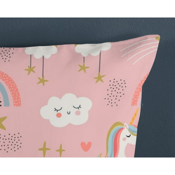 Niebiesko-różowa bawełniana pościel dziecięca jednoosobowa 140x200 cm Suus – Good Morning-image-3