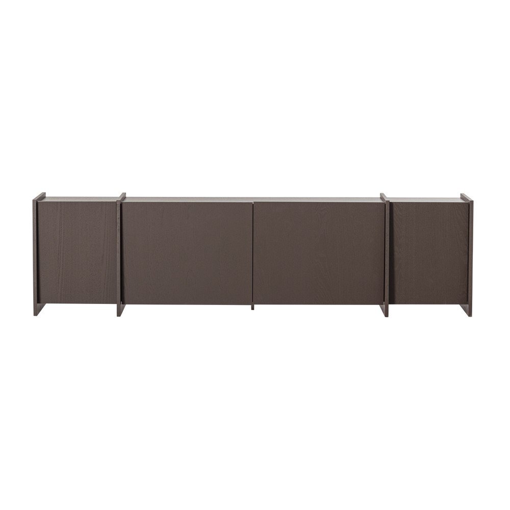 Ciemnobrązowa szafka pod TV w dekorze jesionu 200x53x44 cm Brock – WOOOD