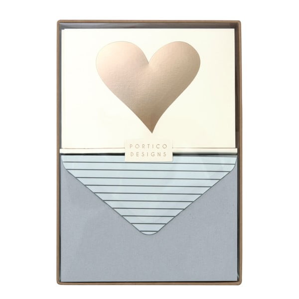 Zestaw 10 kart okolicznościowych Portico Designs Heart