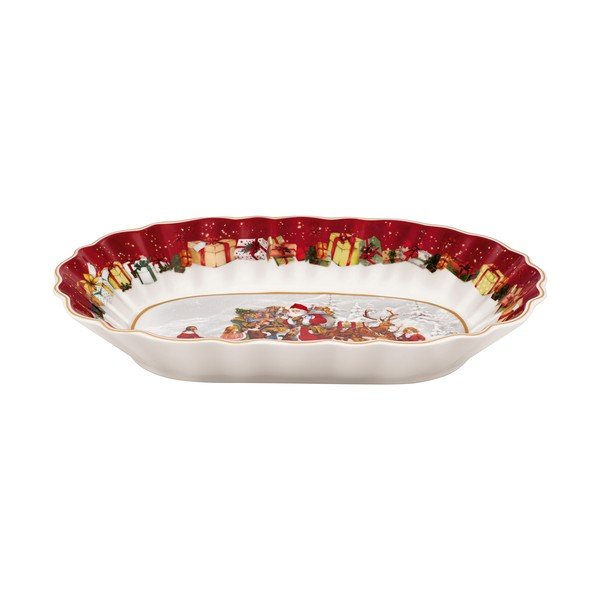 Porcelanowy talerz do serwowania z motywem świątecznym Villeroy & Boch, 30 x 19,8 cm-image-2