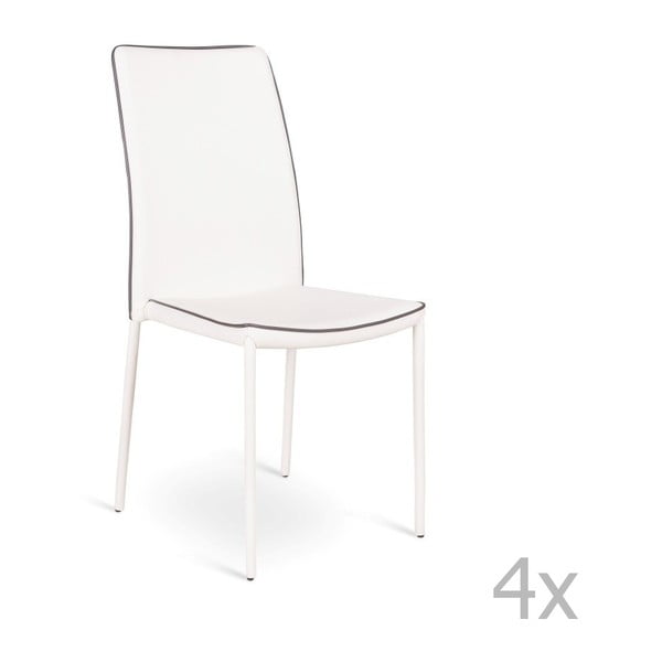 Zestaw 4 białych krzeseł Design Twist Talara