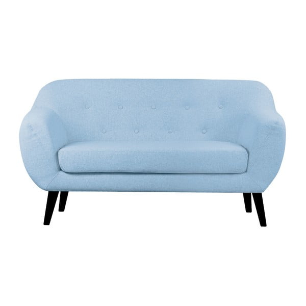 Niebieska sofa 2-osobowa z czarnymi nogami Scandizen Lola