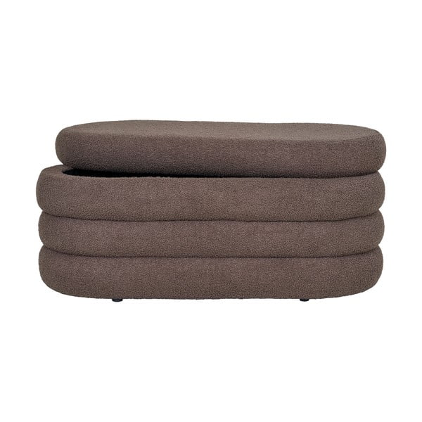 Brązowa  ławka z materiału bouclé Dartford – House Nordic-image-2