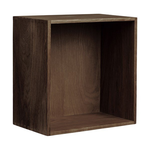 Ciemnobrązowa wielopoziomowa półka z litego drewna dębowego 30 cm Townsville – House Nordic