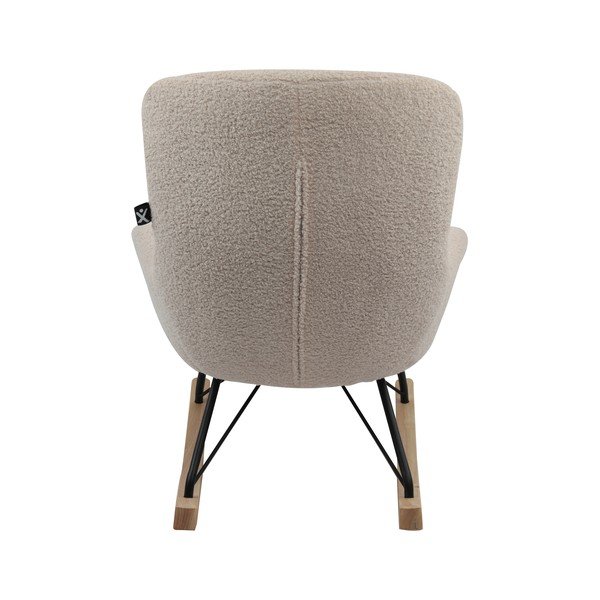 Beżowy dziecięcy fotel bujany z materiału bouclé Rocky – Vipack-image-4