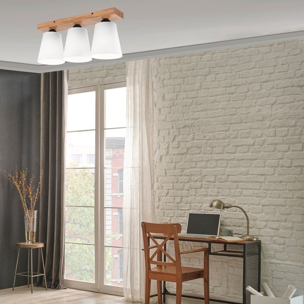 Biała lampa sufitowa z tekstylnym kloszem ø 15 cm Lula – LAMKUR-image-1