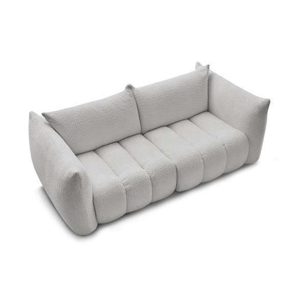 Jasnoszara sofa z materiału bouclé 234 cm Azra – Bobochic Paris-image-3
