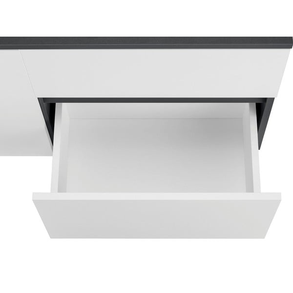 Biało-antracytowa wisząca szafka pod umywalkę 80x53 cm Wisla – Støraa-image-3