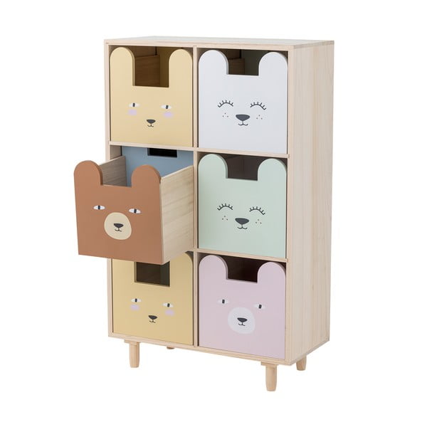 Niska komoda dziecięca z litego drewna paulowni w naturalnym kolorze 25,5x88,5 cm Calle – Bloomingville Mini-image-3