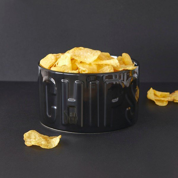 Czarna ceramiczna miska do serwowania 1 l Chips – Balvi-image-1