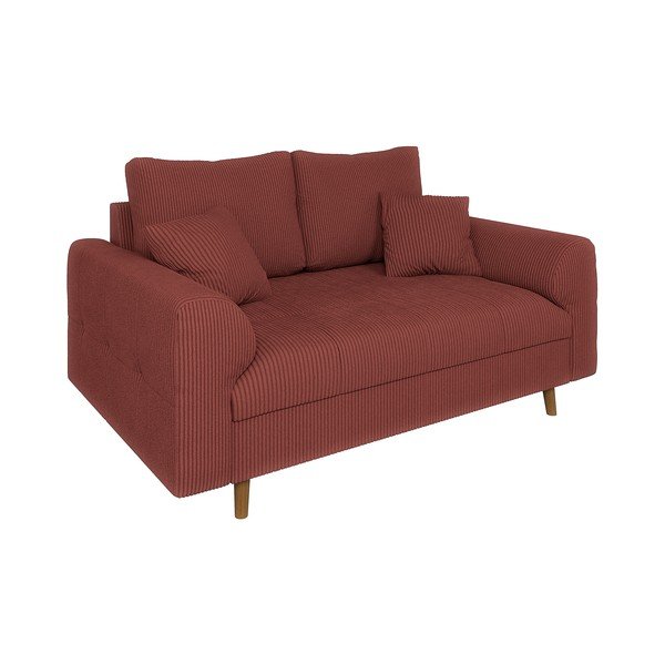 Ceglasta sztruksowa sofa 150 cm Ariella – Ropez