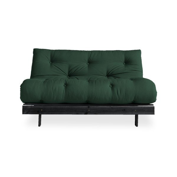 Sofa rozkładana z ciemnozielonym pokryciem Karup Design Black/Forest Green-image-3
