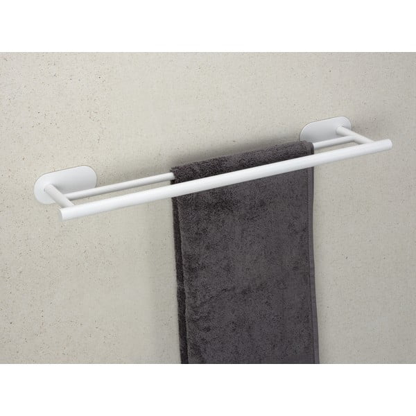 Biały samoprzylepny wieszak na ręczniki ze stali nierdzewnej Orea Duo – Wenko-image-1