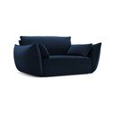 Ciemnoniebieski aksamitny fotel Vanda – Mazzini Sofas
