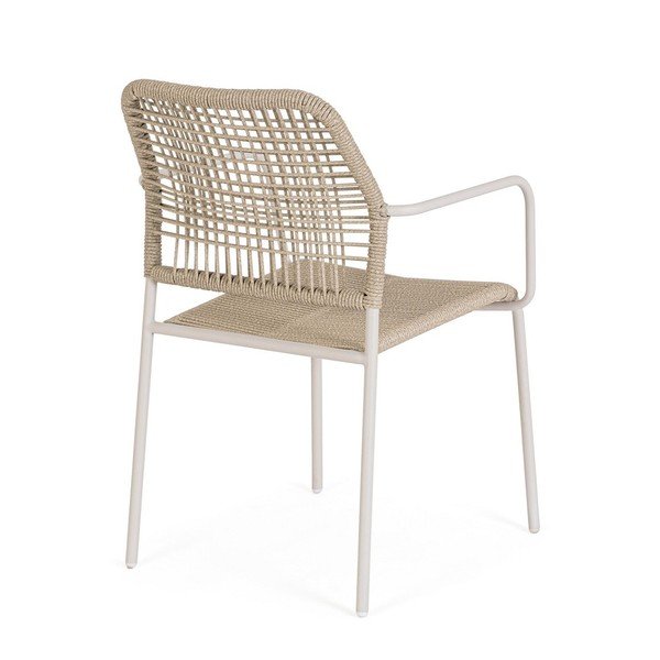 Beżowo-naturalne metalowe krzesło ogrodowe Jable – Bizzotto-image-4