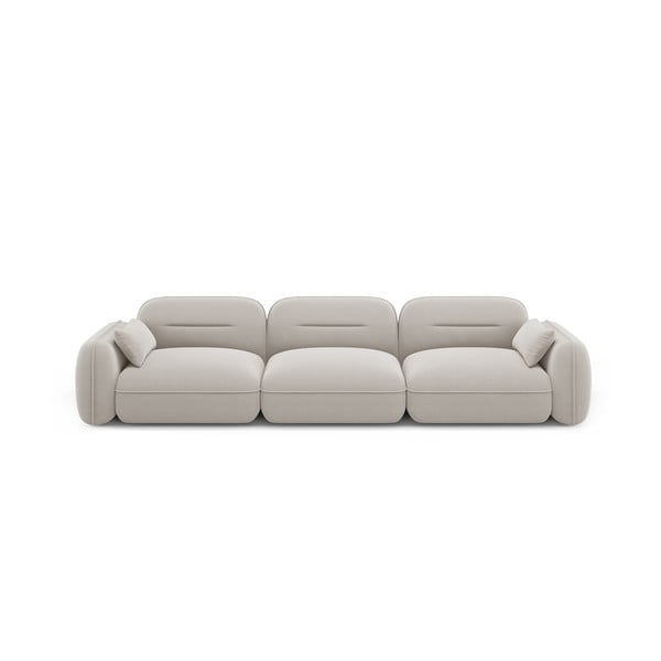 Kremowa aksamitna sofa 320 cm Audrey – Interieurs 86