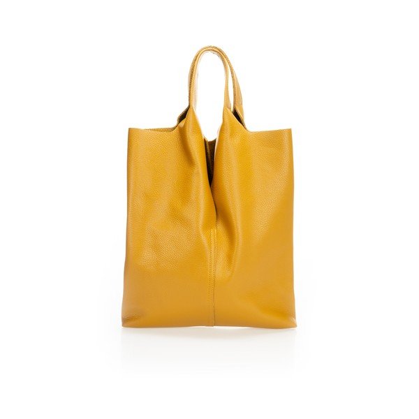 Żółta skórzana torebka Giulia Massari Silvia-image-1