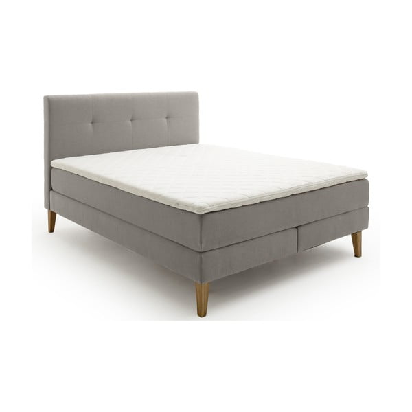 Jasnoszare łóżko boxspring 160x200 cm Stockholm – Meise Möbel