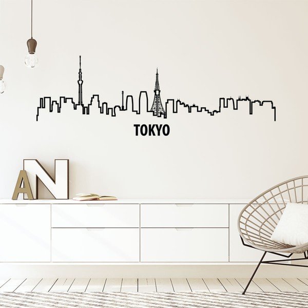 Naklejka ścienna w kształcie konturów miasta Ambiance Tokyo-image-1