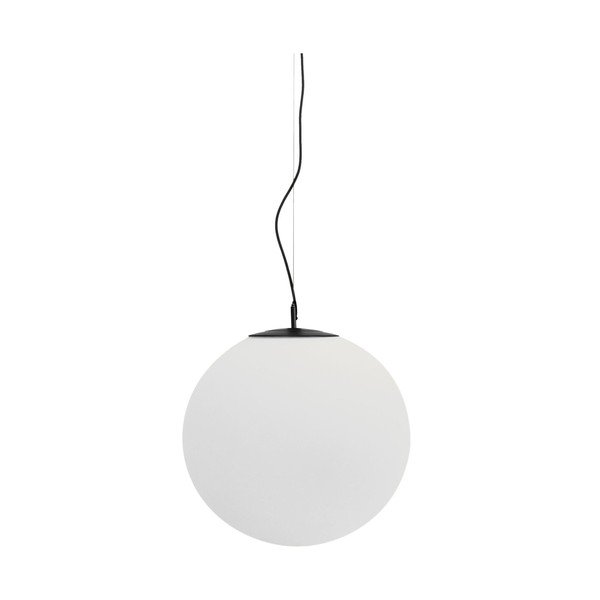 Biała/czarna metalowa lampa wisząca ze szklanym kloszem ø 50 cm Brisia – Kave Home