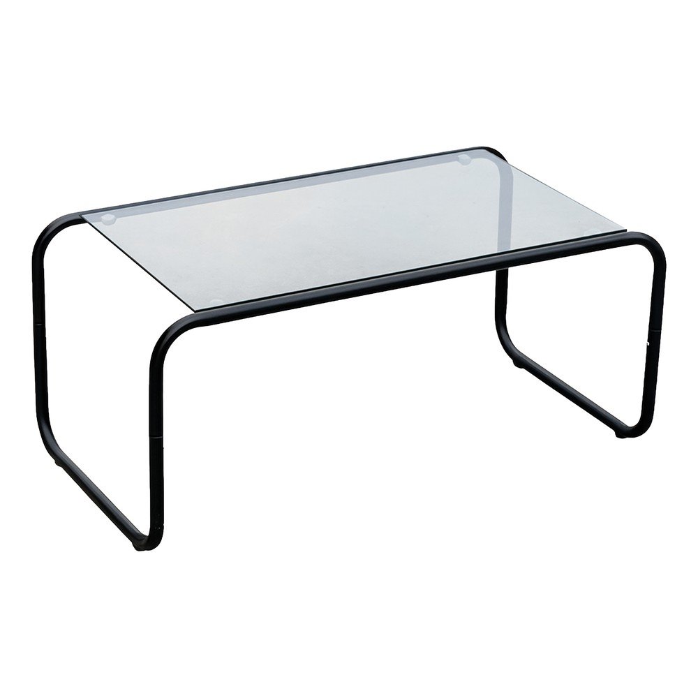 Czarny stolik ze szklanym blatem 40x80 cm Ventana – Leitmotiv