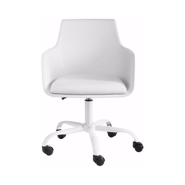 Biały regulowany fotel biurowy Støraa Leslie-image-4