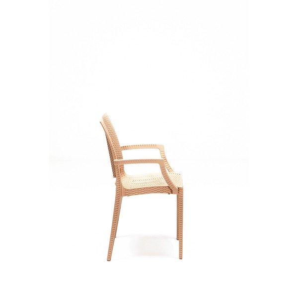 Beżowy zestaw mebli ogrodowych z imitacji rattanu dla 4 osób Rattan – Floriane Garden-image-3