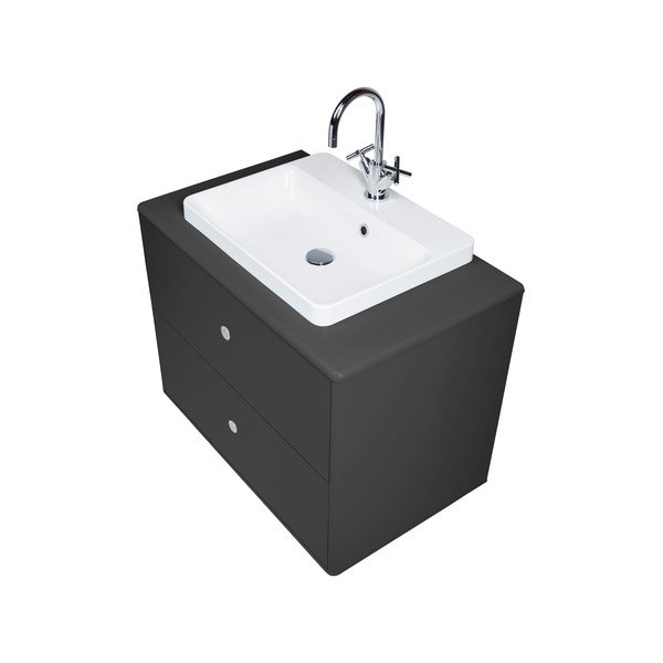 Antracytowa wisząca szafka pod umywalkę 80x62 cm Color Bath – Tom Tailor-image-3