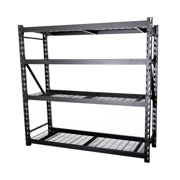 Czarny metalowy regał do garażu 196x183 cm – Rojaplast