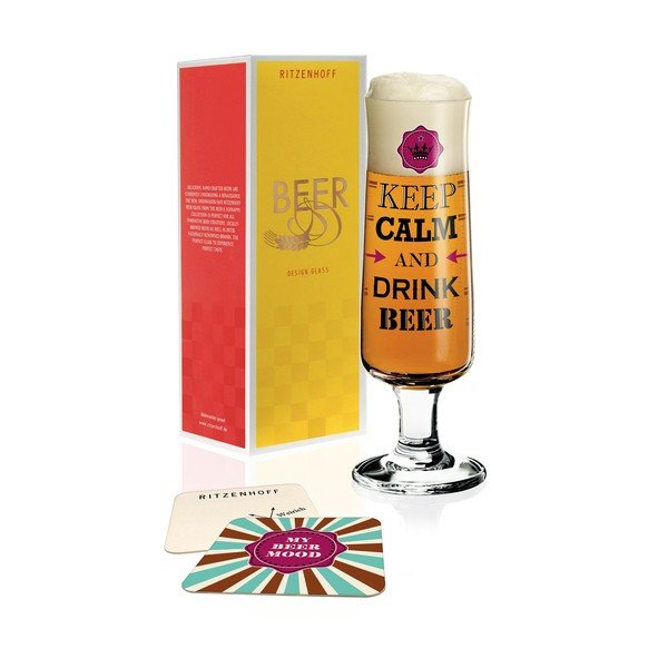 Komplet szklanki do piwa ze szkła kryształowego i 5 podkładek Ritzenhoff Gabriel Weirich, 390 ml-image-1