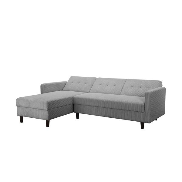 Jasnoszary sztruksowy rozkładany narożnik Hartford – Støraa-image-4