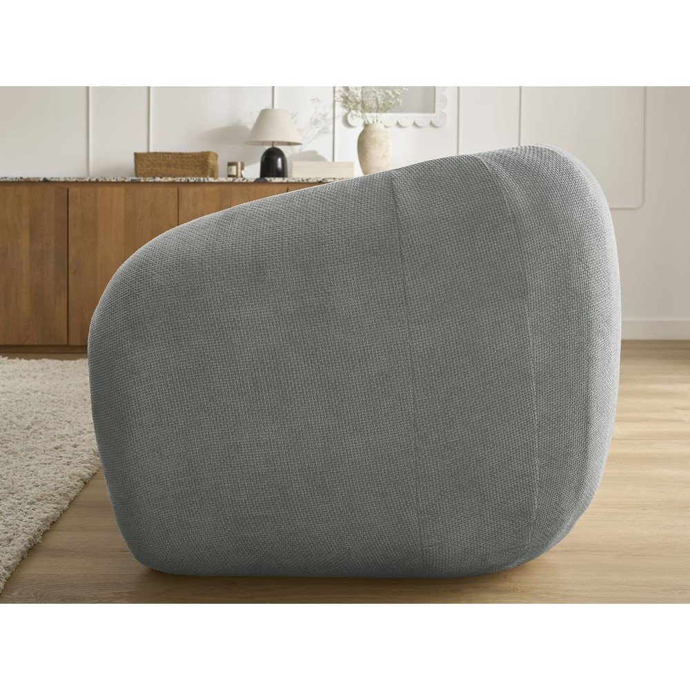 Ciemnoszara rozkładana sofa z tkaniny szenilowej 228 cm Neyo – Bobochic Paris (zdjęcie 3)