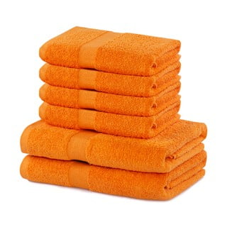 Komplet 6 pomarańczowych bawełnianych ręczników DecoKing Marina