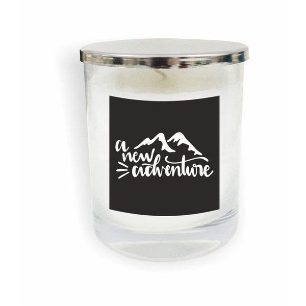 Biała świeczka North Carolina Scandinavian Home Decors Motto Glass Candle V5
