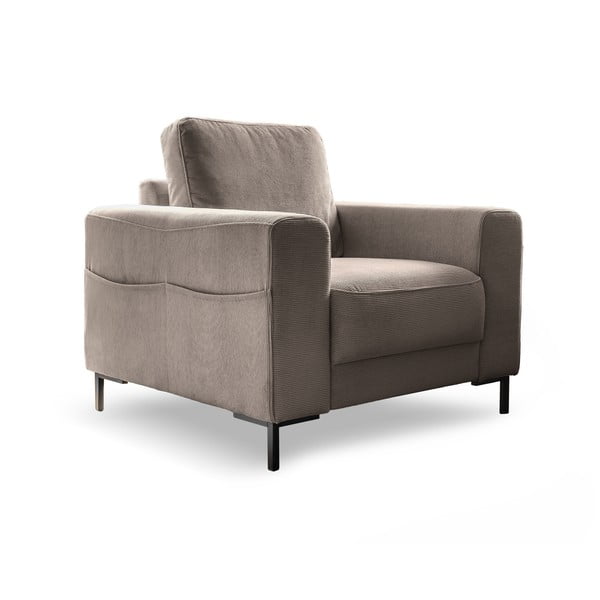 Brązowy sztruksowy fotel Lofty Lilly – Miuform