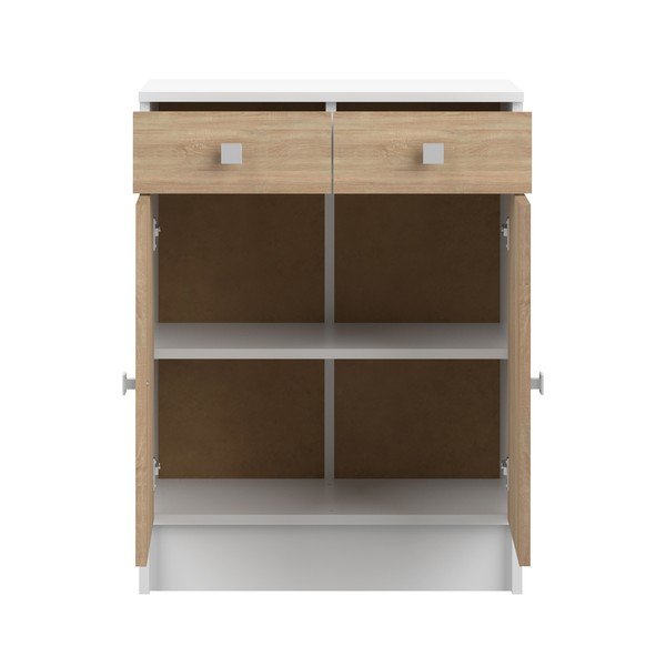 Biała niska szafka łazienkowa w dekorze dębu 60x82 cm Combi – TemaHome-image-3