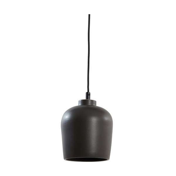 Czarna lampa sufitowa z ceramicznym kloszem ø 18 cm Dena – Light & Living