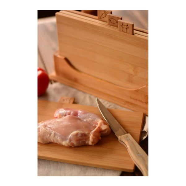 Stojak z 4 deskami do krojenia z bambusu Bambum Tapenade-image-1