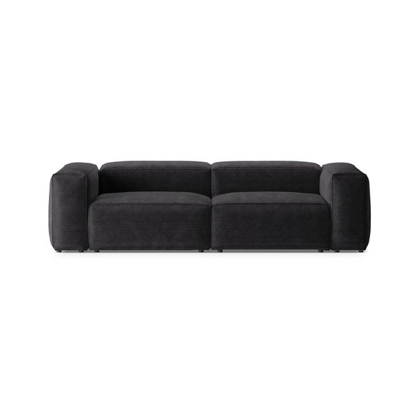 Ciemnoszara sztruksowa sofa 264 cm Bergamo – Cosmopolitan Design