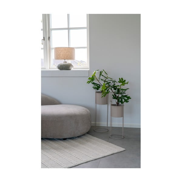 Khaki lampa stołowa ceramiczna z tekstylnym kloszem (wysokość 44 cm) Oldham – House Nordic-image-1