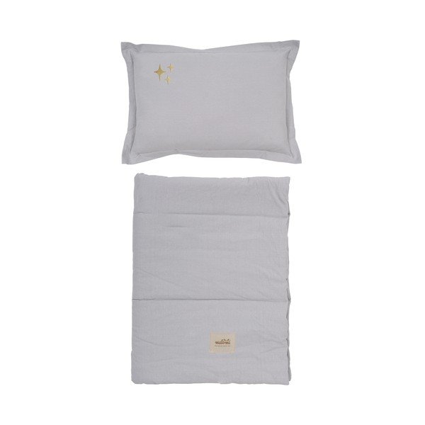 Szary zestaw do łóżeczka Stars – Malomi Kids