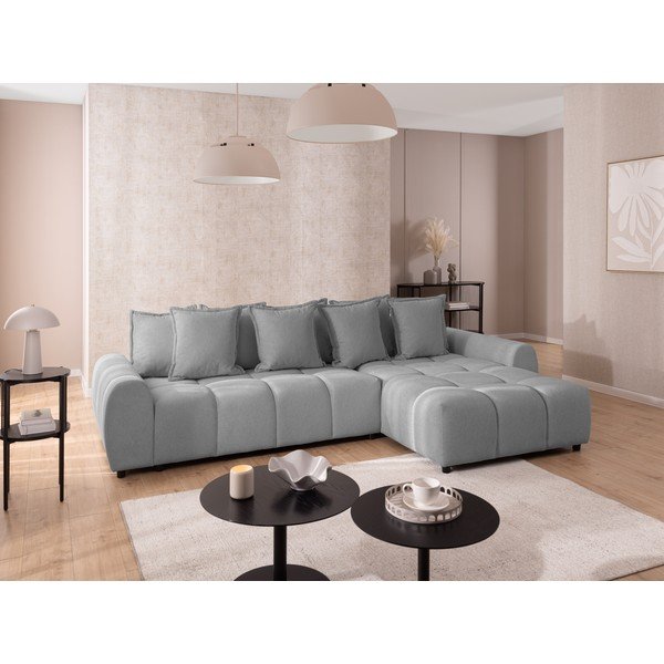 Szary narożnik (prawostronny/z szezlongiem) Albane  – Ropez-image-1