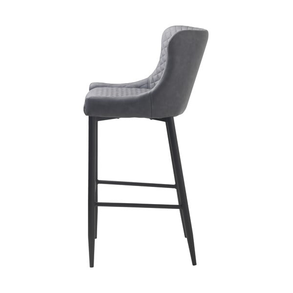 Szary hoker z imitacji skóry (wysokość siedziska 77 cm) Ottowa – Unique Furniture-image-4