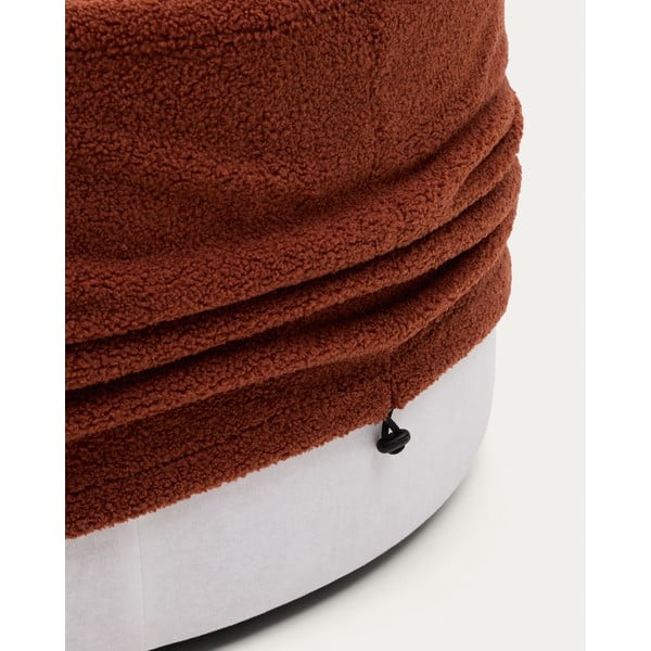 Puf z materiału bouclé w kolorze terakoty Kaeli – Kave Home-image-2