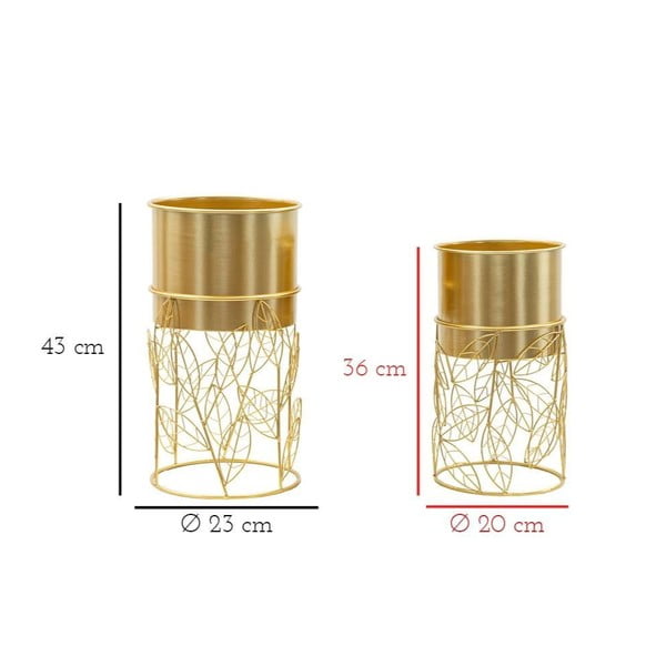 Metalowe osłonki na doniczki zestaw 2 szt. ø 23 cm Livi – Mauro Ferretti-image-3