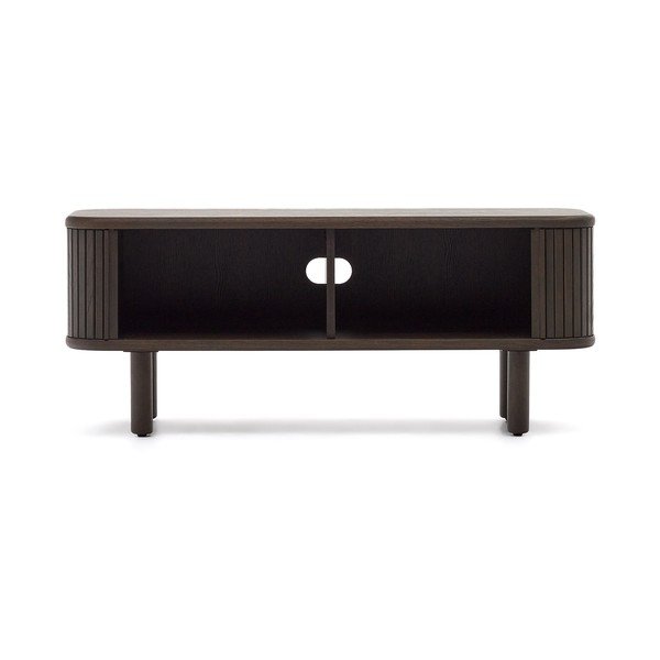 Ciemnobrązowa szafka pod TV w dekorze jesionu 120x50 cm Mailen – Kave Home-image-3